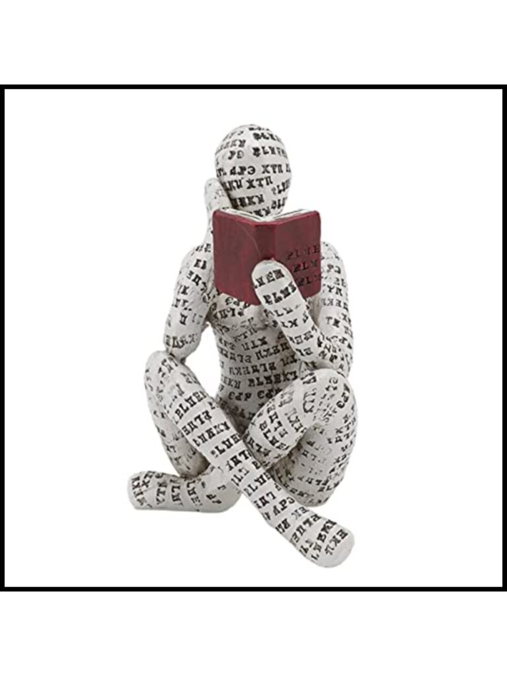 Resin Reading Woman Figurine Thinker Style Pulp Sculpture Bookshelf Decor